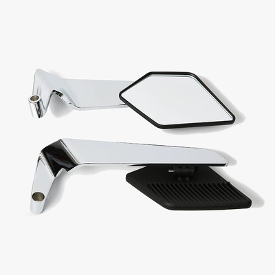 New Fixed-Wing Rearview Mirror, Foldable Large-View Motorcycle Rearview Mirror Suitable for Ninebot Electric Scooter (Motorcycle rearview mirror) - chrome-black-mirror-housing