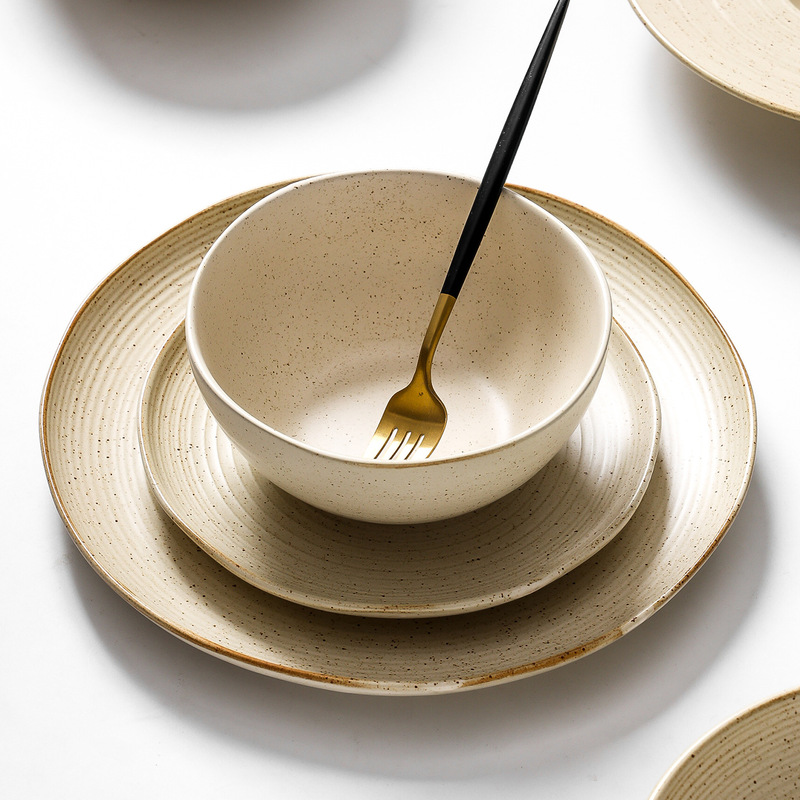 Japanese-Style Rustic Ramen Noodle Bowl Ceramic Noodle Bowl Salad Soup Bowl Large Household High-End Commercial Use