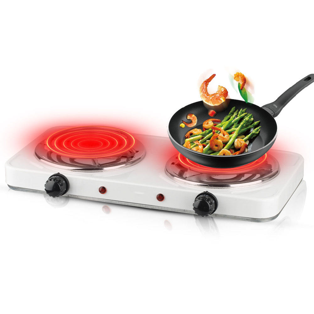 Comercio exterior doble cocina mosquito placas de horno eléctrico calentador doméstico 2000W agua hirviendo horno de cocción de platos calientes