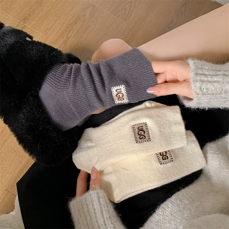 Long UGG Socks (UGG) — Mid-length embroidered warm socks, one size