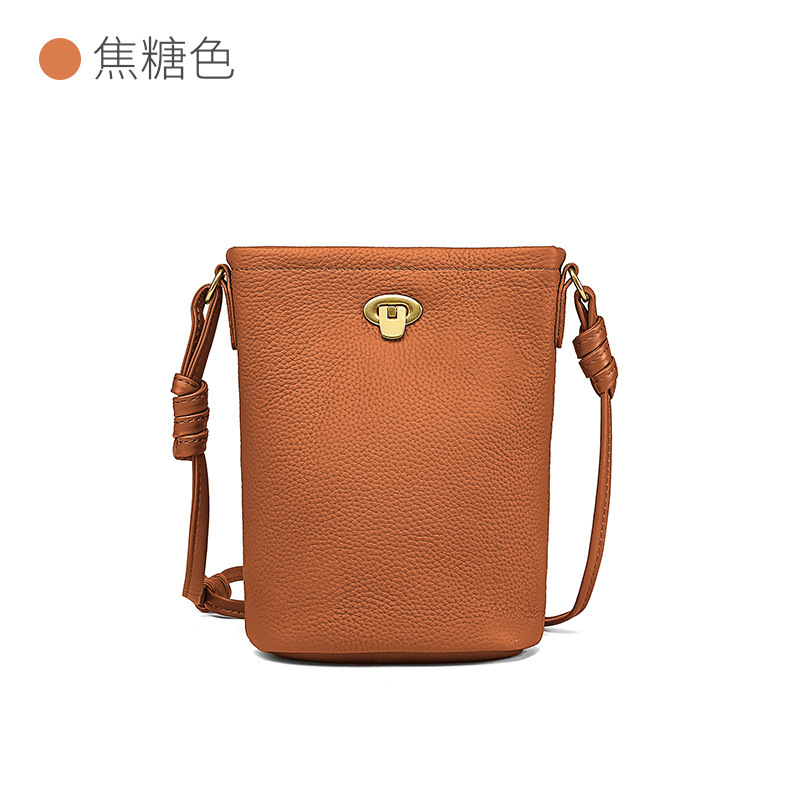 Nuevo bolso para teléfono móvil cuero de gran capacidad estilo japonés simple de gran capacidad mensajero de un solo hombro bolso de almacenamiento para teléfono móvil de mujer