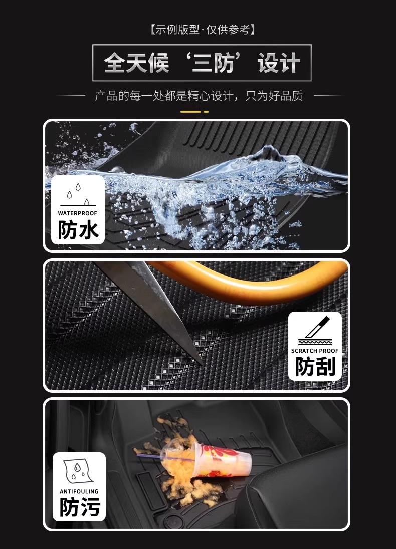 Suitable for 12-24 Year Corolla Axio Overseas Cars, Tpe Waterproof and Wear-Resistant Trunk Mat