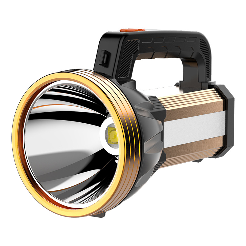 Linterna de luz fuerte LCD digital eléctrico reflector grande portátil luz solar al aire libre emergencia aleación de aluminio reflector