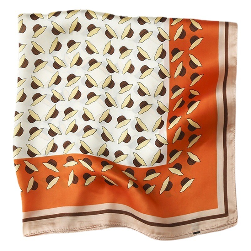 Pañuelo de seda bufanda cuadrada de alto grado de seda artificial Impresión de letras 70 pequeña bufanda cuadrada moda simple satén bufanda profesional personalización