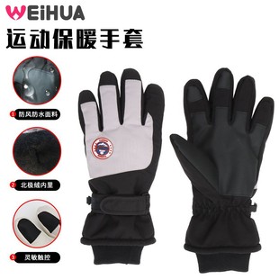 Women's and Men's Outdoor Sports Warm Winter Cycling Plus Velvet Thickened Touch Screen Gloves Cross-Border Wholesale Factory Direct Waterproof