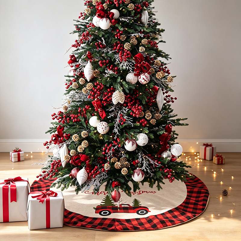 Comercio exterior transfronterizo nueva falda de árbol de Navidad copo de nieve alce felpa delantal de árbol de Navidad falda de árbol de Navidad decoraciones