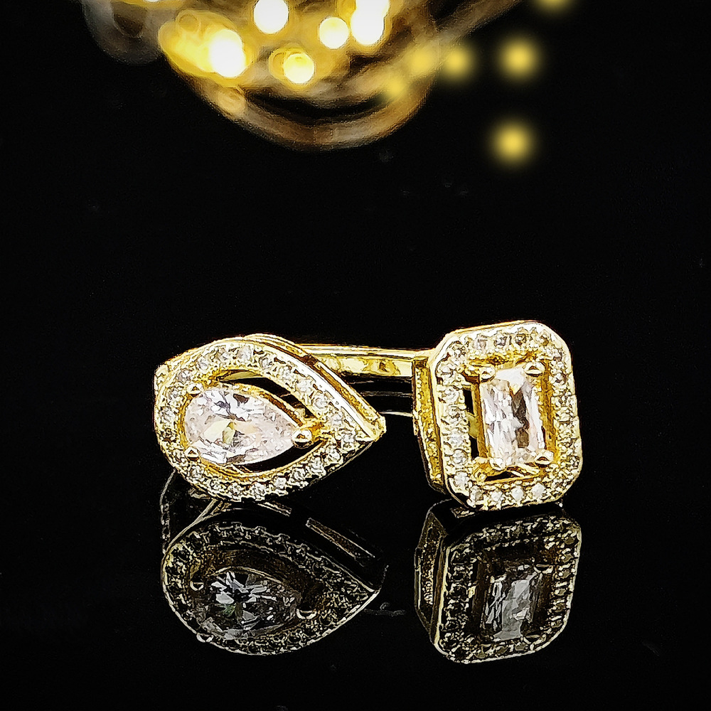 Fashion Geometric Copper Plating Zircon Open Ring 1 Piece