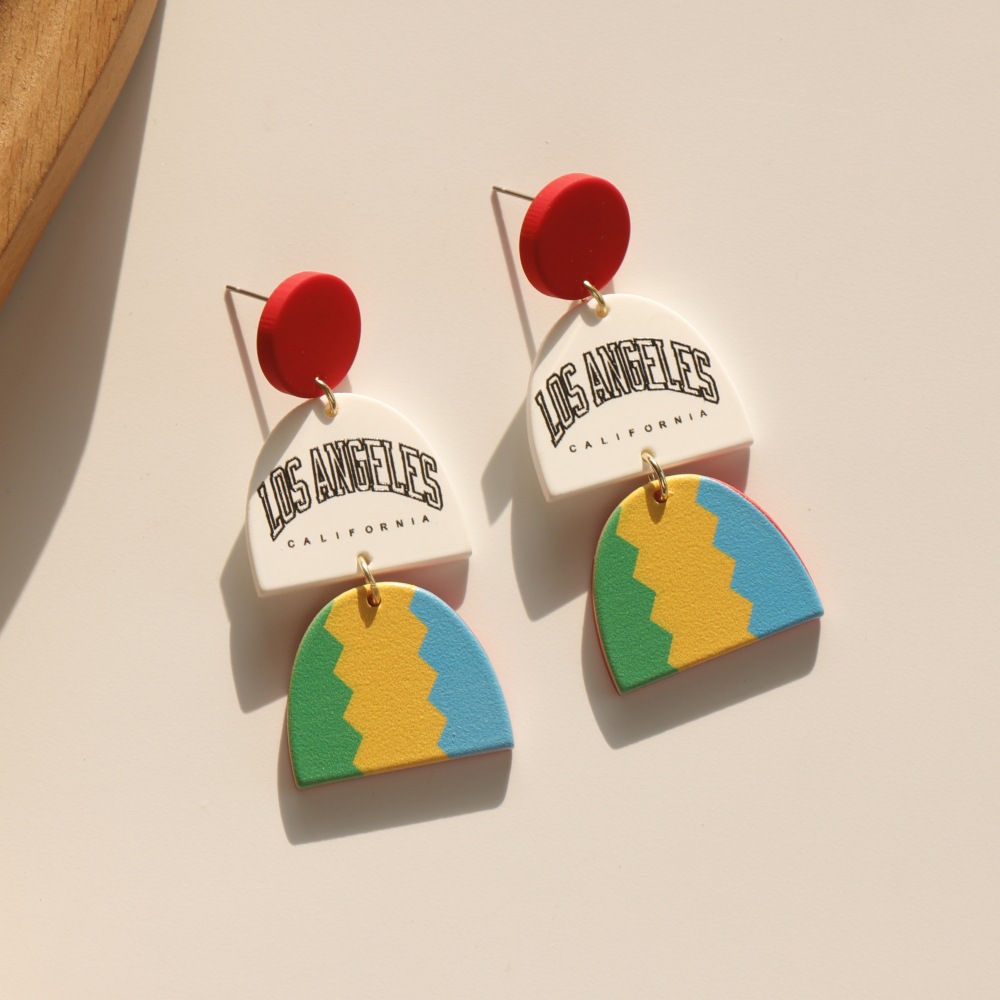 Letter, Heart Shape, Duck Pattern Women'S Gender Cute Letter Heart Shape Duck Soft Clay Women'S Drop Earrings