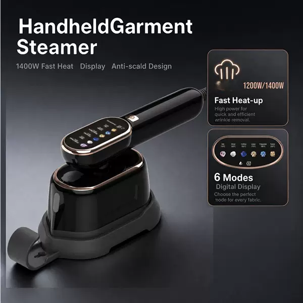 Cross-border handheld steam iron, portable garment steamer, multi-level electric iron with color screen, clothes ironing machine