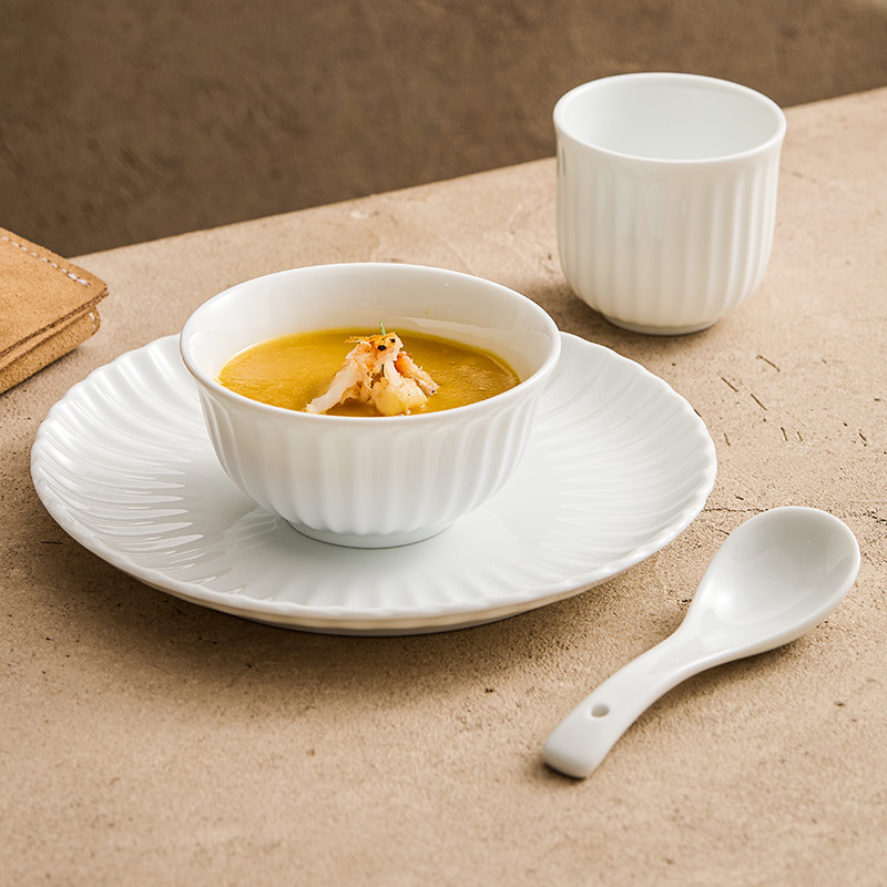 德化陶瓷餐具燕窝碗银耳汤碗家用一人食餐具套装酒店商用摆台碗具