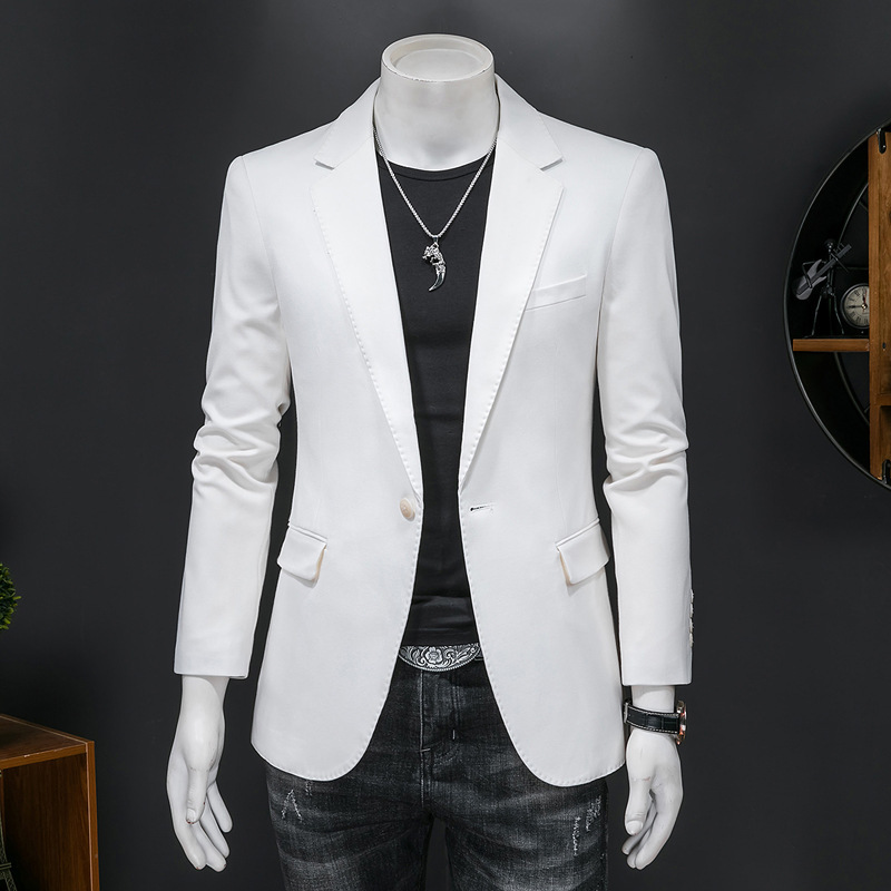 New Men's Casual Suit Korean Style Slim-fit Suit Jacket Men's Fashionable Handsome Solid Color Small Suit Large Size Single West New Men's Casual Suit Korean Style Slim-fit Suit Jacket Men's Fashionable Handsome Solid Color Small Suit Large Size Single West