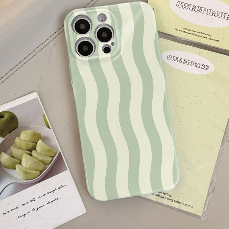 Green Corrugated Ins Style Iphone17Promax/15Pro/13 Film Case 14Plus/16/12 All-Inclusive 11 Green Corrugated Ins Style Iphone17Promax/15Pro/13 Film Case 14Plus/16/12 All-Inclusive 11
