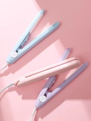 Mini Women Portable Small Clipboard Straightening Curling Iron Two-in-One Curling Iron Air Bangs Straightening Plate Small Straightening Iron