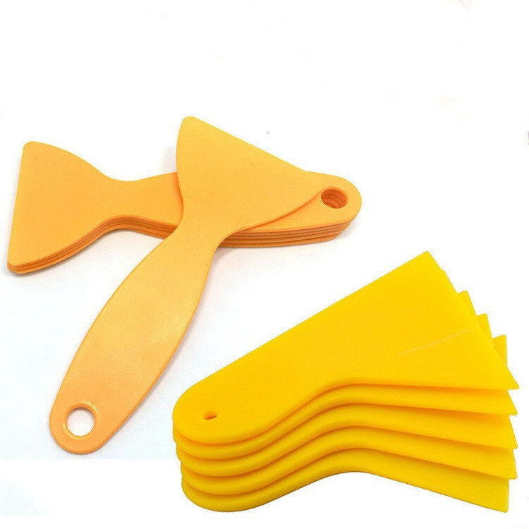 Small Yellow Shovel Scraper Car Film Scraper Special Small Scraper Plastic Triangular Gourd Plastic Scraper Film Tool