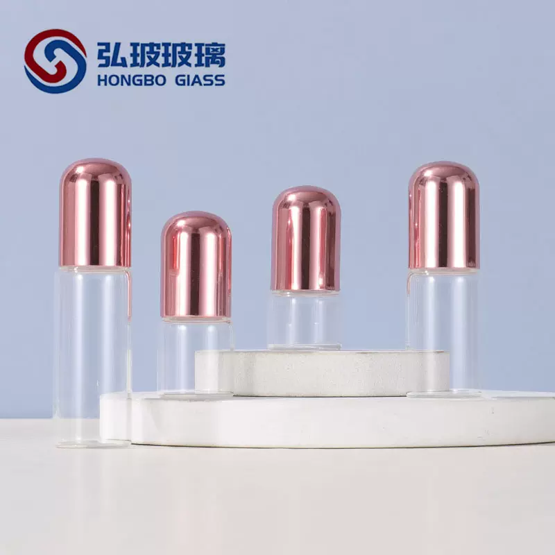 现货 玫瑰金滚珠瓶 1ml 3ml走珠瓶5ml香水瓶 风油精花露水分装瓶