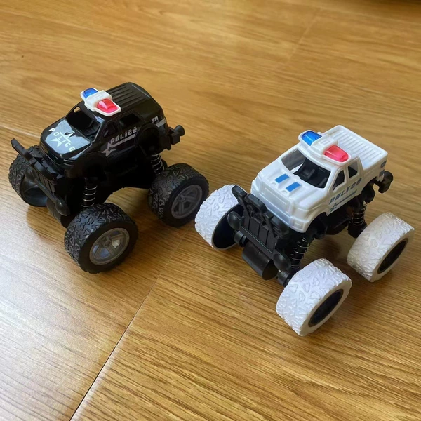 Inertia white police car