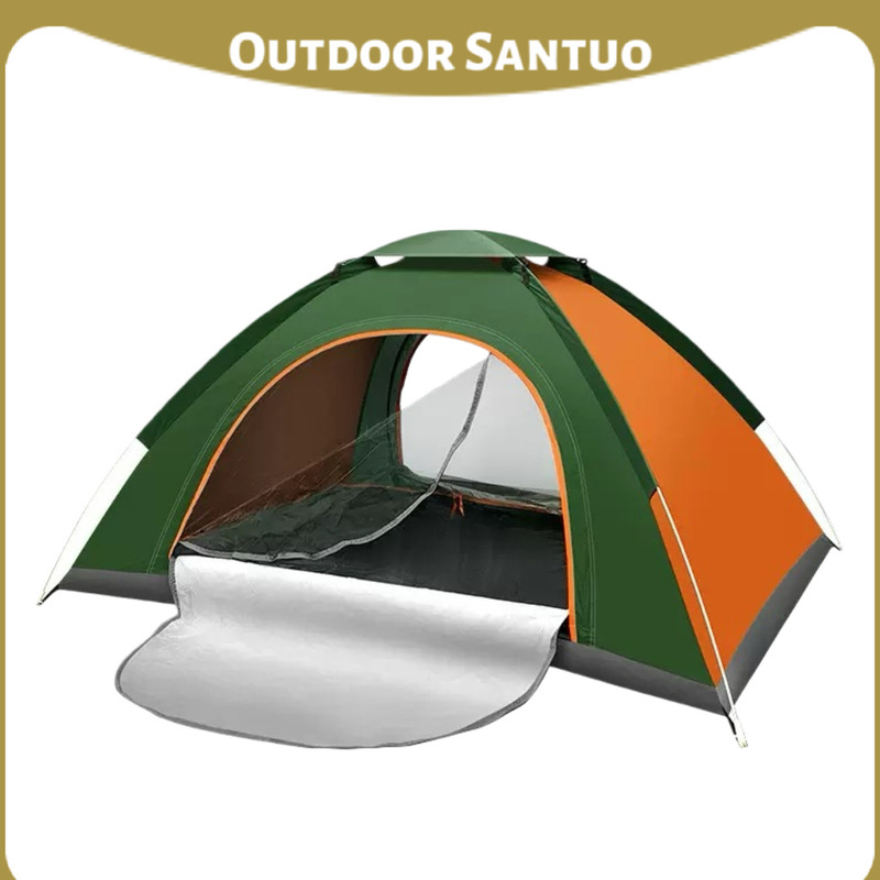 Cross-Border Automatic Tent for Outdoor Use, 3-4 People, Fully Automatic Quick-Opening Picnic Camping Double Tent, Portable Folding Tent