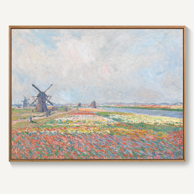 モネ日の出イメージ装飾画北欧客間レストラン掛け画抽象風景油絵寝室壁壁画麦畑|undefined
