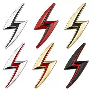 Fərdiləşdirilmiş metal ildırım emblemi, arxa, kuzov, 3D, yan dekorativ stiker