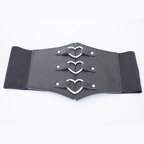 INS women's extra wide waistband circle love elastic elastic waist belt women's decorative shirt Corset belt