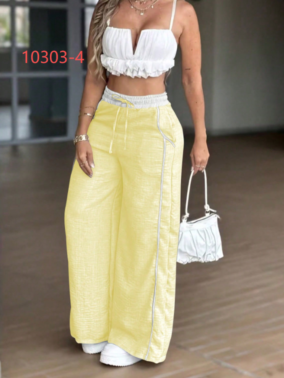 Inventario transfronterizo Y2K gris verde claro pulgada cintura alta pantalones de piernas anchas pantalones casuales sueltos primavera y verano