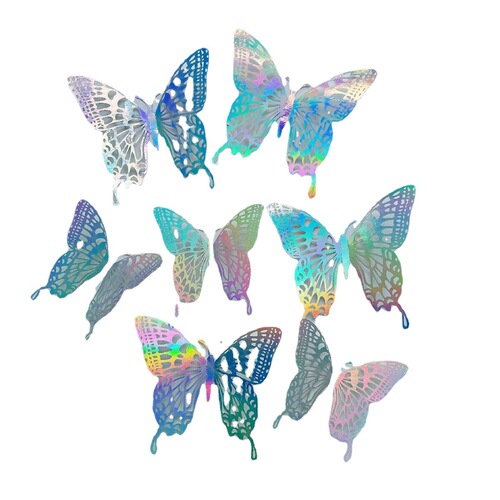 Brilliant Butterfly Series Decor Wall Sticker, Hollow Butterfly DIY Pearl Paper Realistic Butterfly LK12 Ten Colors