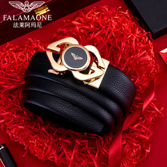 法萊阿瑪尼男士皮帶2021新款年輕人自動扣潮流褲腰帶送男友