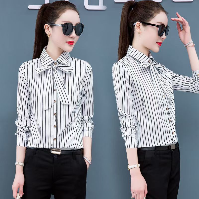 1316 레터 스트라이프 긴소매 + 칼라