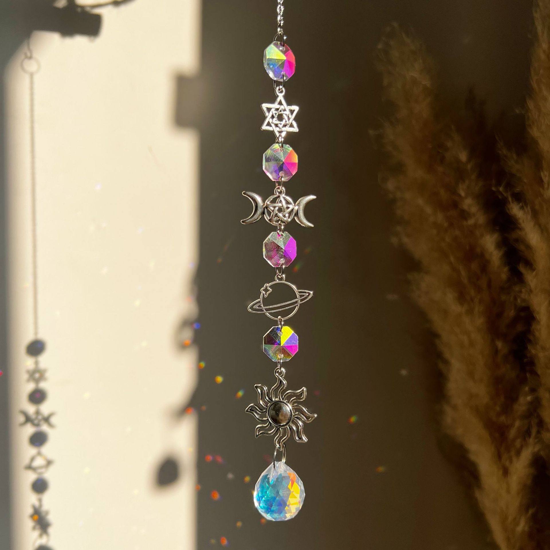 30g Weight Suncatcher, Wind Chime Home Textiles & Decor Type 1 Piece Quantity Holiday, Daily Occasion Crystal, Crystal Material Sun, Star, Heart Shape Pattern Modern Style, Classic Style Style Modern Style Classic Style Sun Star Heart Shape Crystal Crystal Suncatcher Wind Chime Wall Art 7
