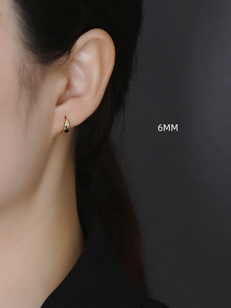 1 Paire Mode Géométrique Métal Argent Sterling Des Boucles D'oreilles display picture 2