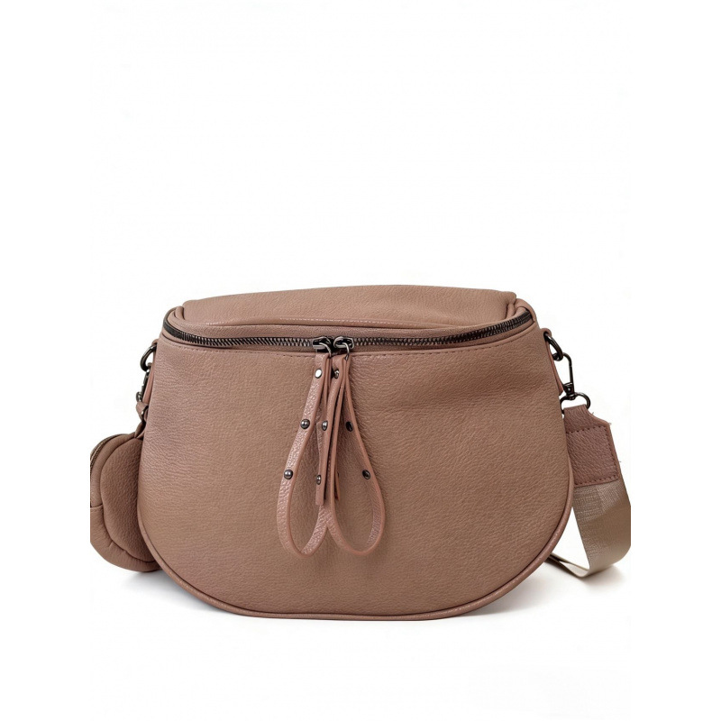 Women's Large Capacity Leather Saddle Bag, Casual Trendy Versatile Cowhide Shoulder Crossbody Bucket Bag, Top Grain Leather - Thumbnail 7
