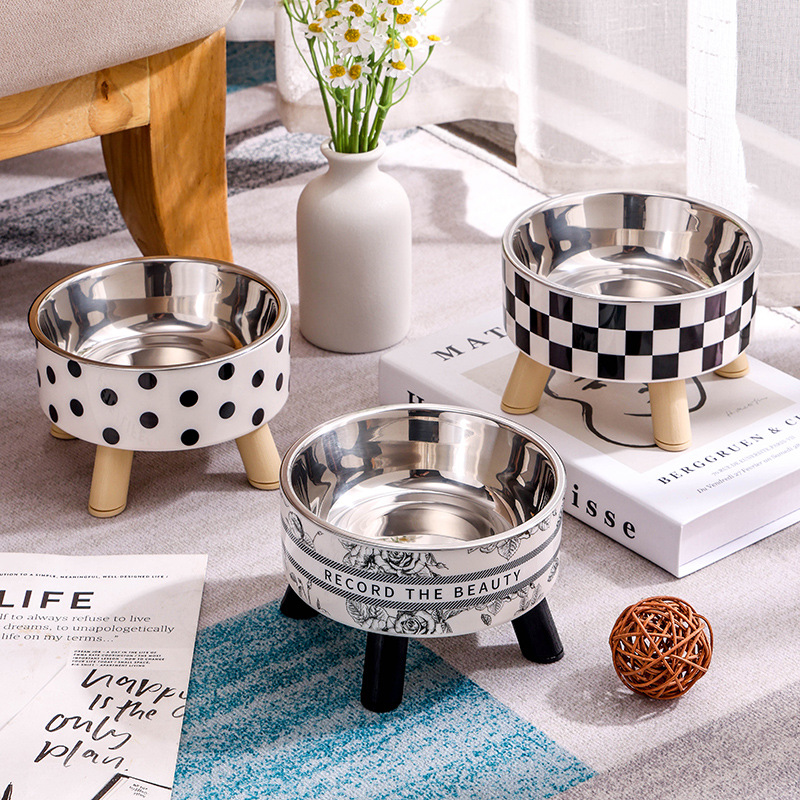 Stainless steel tall cat bowl dog bowl bowl dog bowl bowl bowl large…