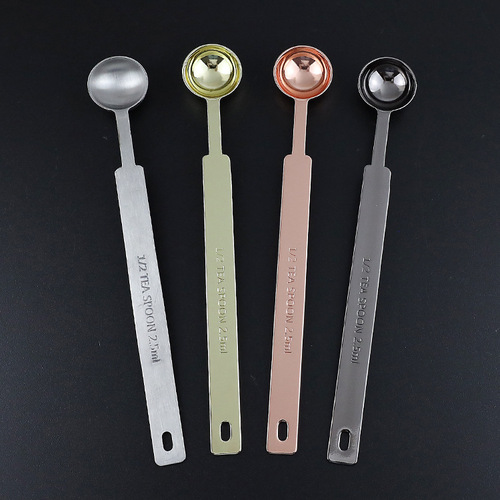 Measuring spoon stainless steel set coffee bean measuring spoon scale milk powder quantitative measuring spoon coffee spoon five-piece set measuring spoon