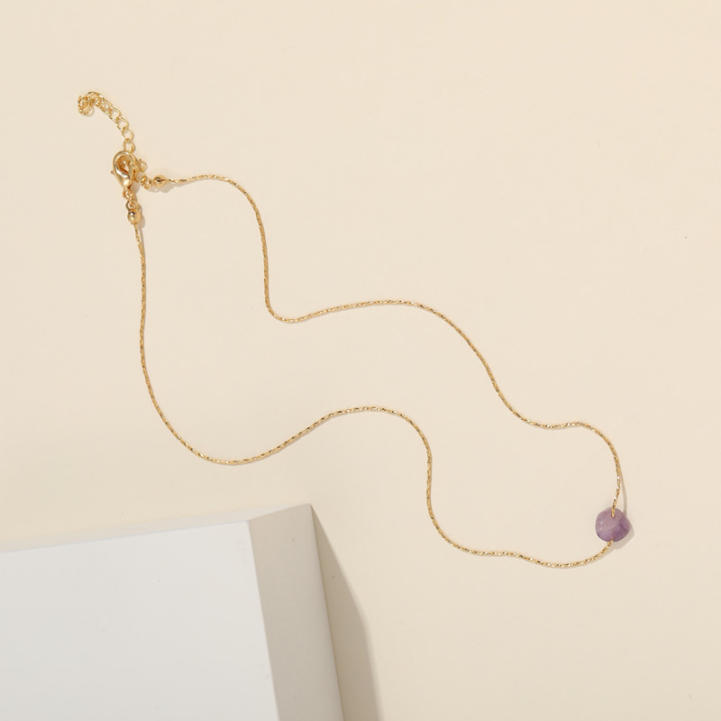 Womenu0027S Elegant Geometric Copper Natural Stone Necklace Plating Copper Necklaces