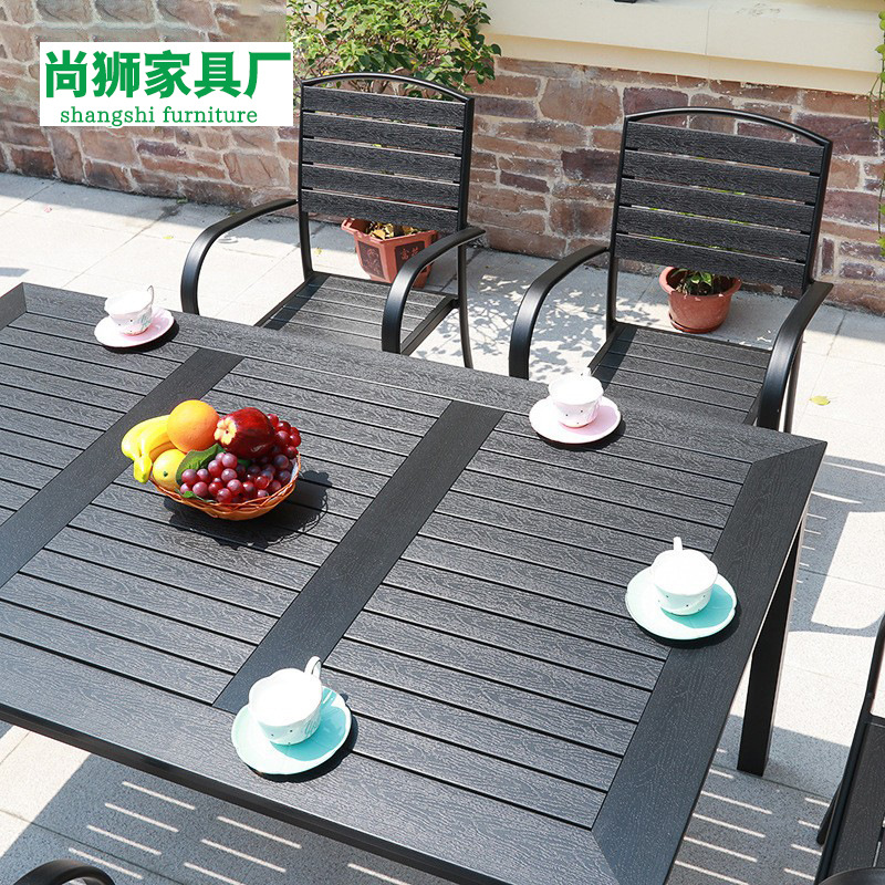 Outdoor dining chairs and tables, leisure restaurant on commercial street, courtyard furniture, plastic tables, aluminum alloy, anti-corrosion, metal patio furniture set