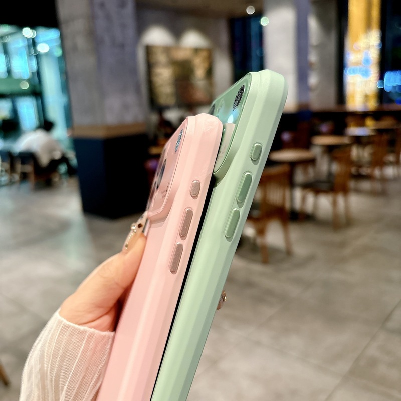 适用苹果17promax大视窗香氛手机壳iPhone16纯色硅胶15磨砂保护套|undefined