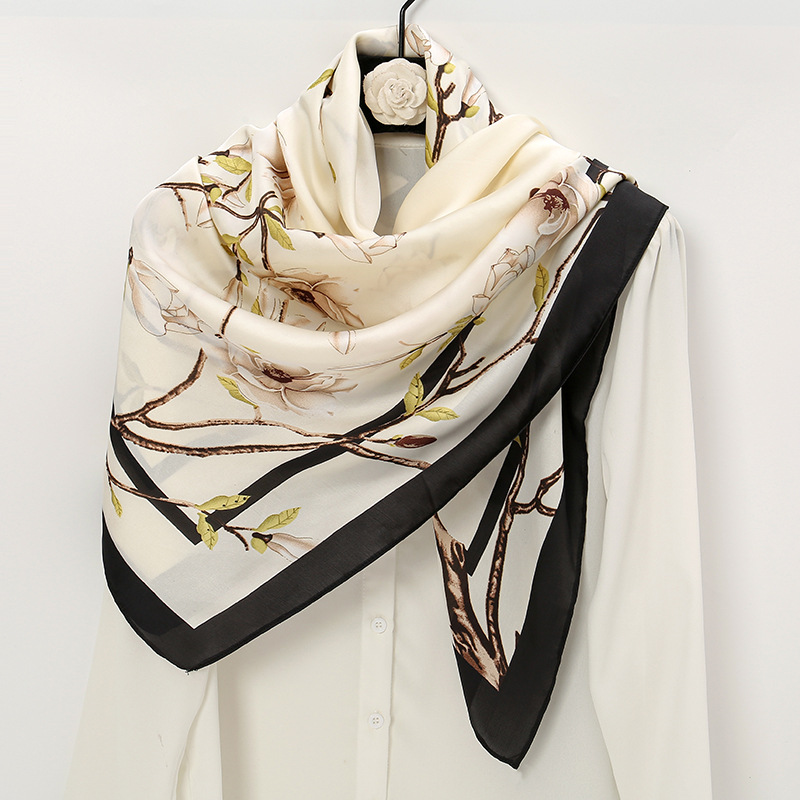 Women's Elegant Flower Satin Printing Shawl display picture 3