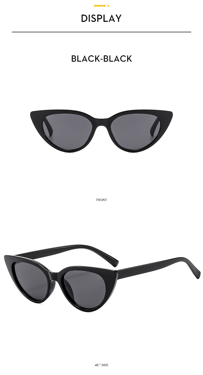 28g Weight Full Frame Glasses Structure Sunglasses Classification PC, UV400 Protection Lens Material Cat Eye Glasses Style Holiday, Travel Occasion Solid Color Pattern All Seasons Season Women's Gender Streetwear Style Streetwear Solid Color PC UV400 Protection Cat Eye Full Frame Women's Sunglasses 12
