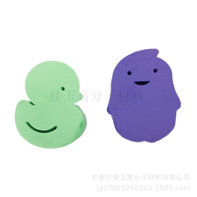 厂家可做pva吸水片材动物形状洗澡海绵压花搓澡棉pva搓澡棉可带盒