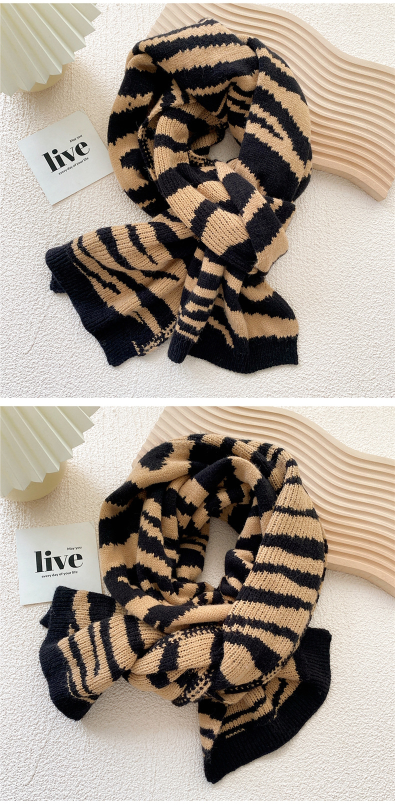 New Knitted Scarf Winter Korean Version Thickened Long Strip Warmth Student Korean Version Fashion Trend Bib display picture 4