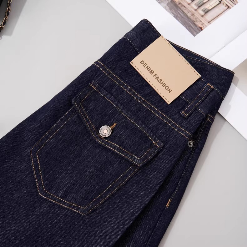 Chân váy denim chữ A Lycell mỏng mùa hè, dáng dài vừa, xẻ tà, rộng rãi tôn dáng — Xanh denim chi tiết 6