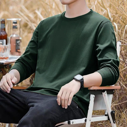 Autumn/Winter Quality Men's Long-Sleeve Printed T-Shirt Men's Top Round Neck Large Size T-Shirt Men's Fashion Apparel