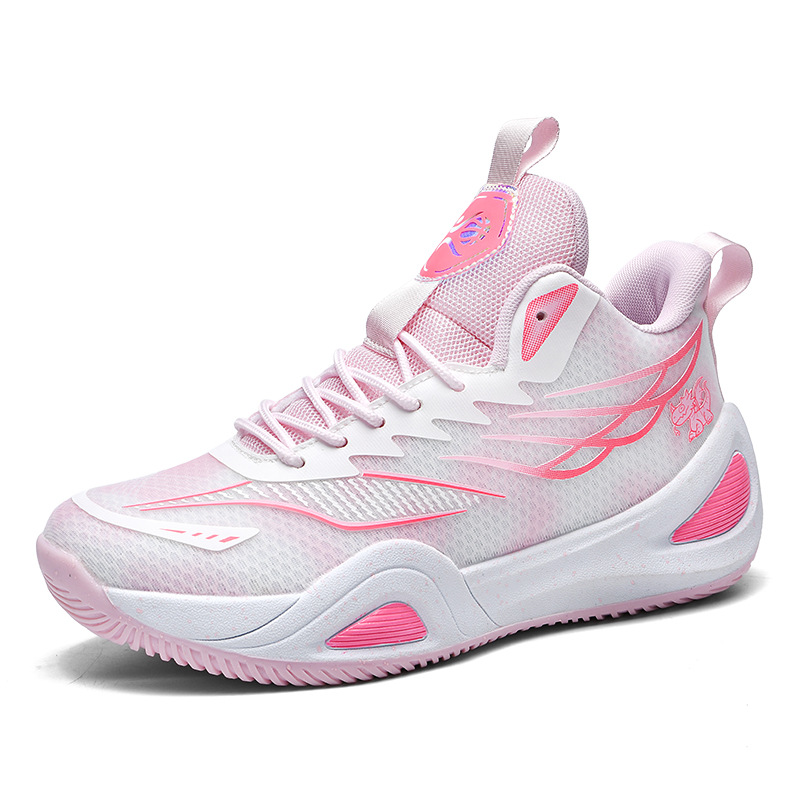 Zapatos transfronterizos para hombre, zapatos de baloncesto de punto con mosca, zapatos deportivos de verano de caña alta, zapatos de entrenamiento para estudiantes jóvenes de camuflaje de malla de moda image 8