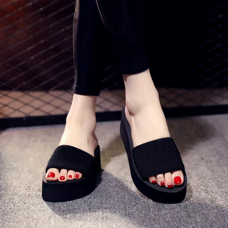 П slippers, обувь, высокие нескользящие модные пляжные слайдеры на платформе, корейский стиль