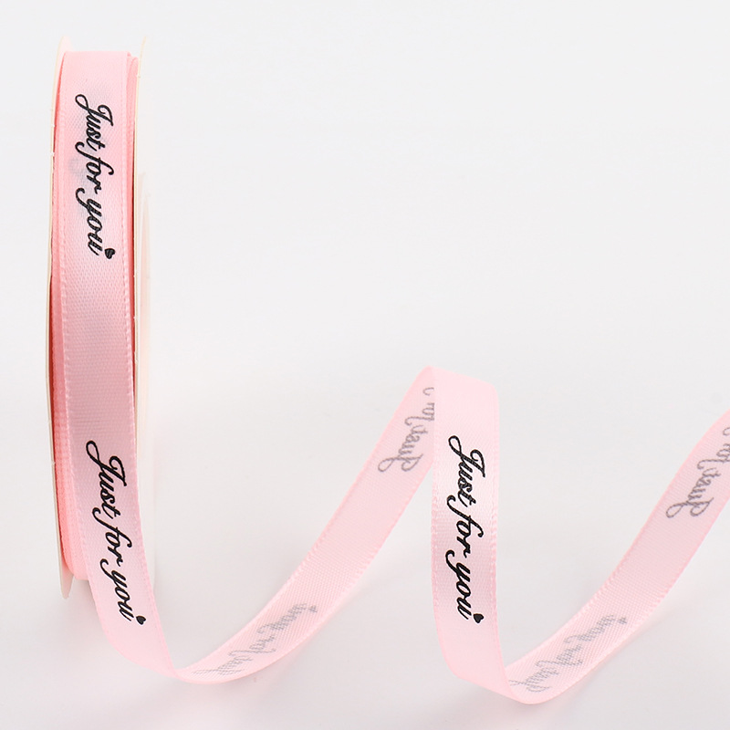 2,5 cm flor floral caja de regalo cinta de poliéster pastel DIY arco cinta sólo para usted letra inglesa cinta