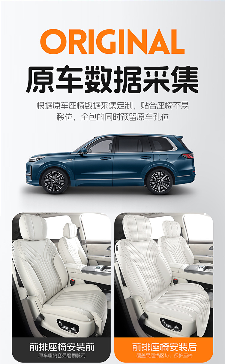 2026 Geely Galaxy M9 seat covers, six-seater 2+2+2 configuration, full-coverage leather, all-season car seat cushions and seat covers