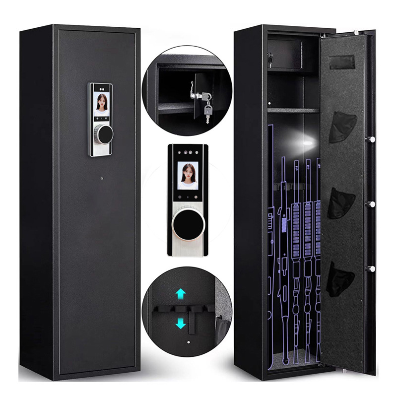 厂家直销人脸识别5支步枪保险柜双重防盗快速识别长枪柜批量出货