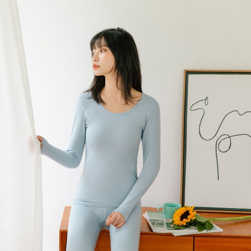 Venta al por mayor de algodón de las mujeres ropa interior térmica traje de otoño pantalones traje nuevos pantalones de manga larga estudiante más tamaño versión coreana
