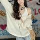 Lazy Style Design Sense Hollow-out Long-sleeved V-neck Sweater Women's Summer Loose Sun-protective Shirt Top Thin Cardigan for Summer