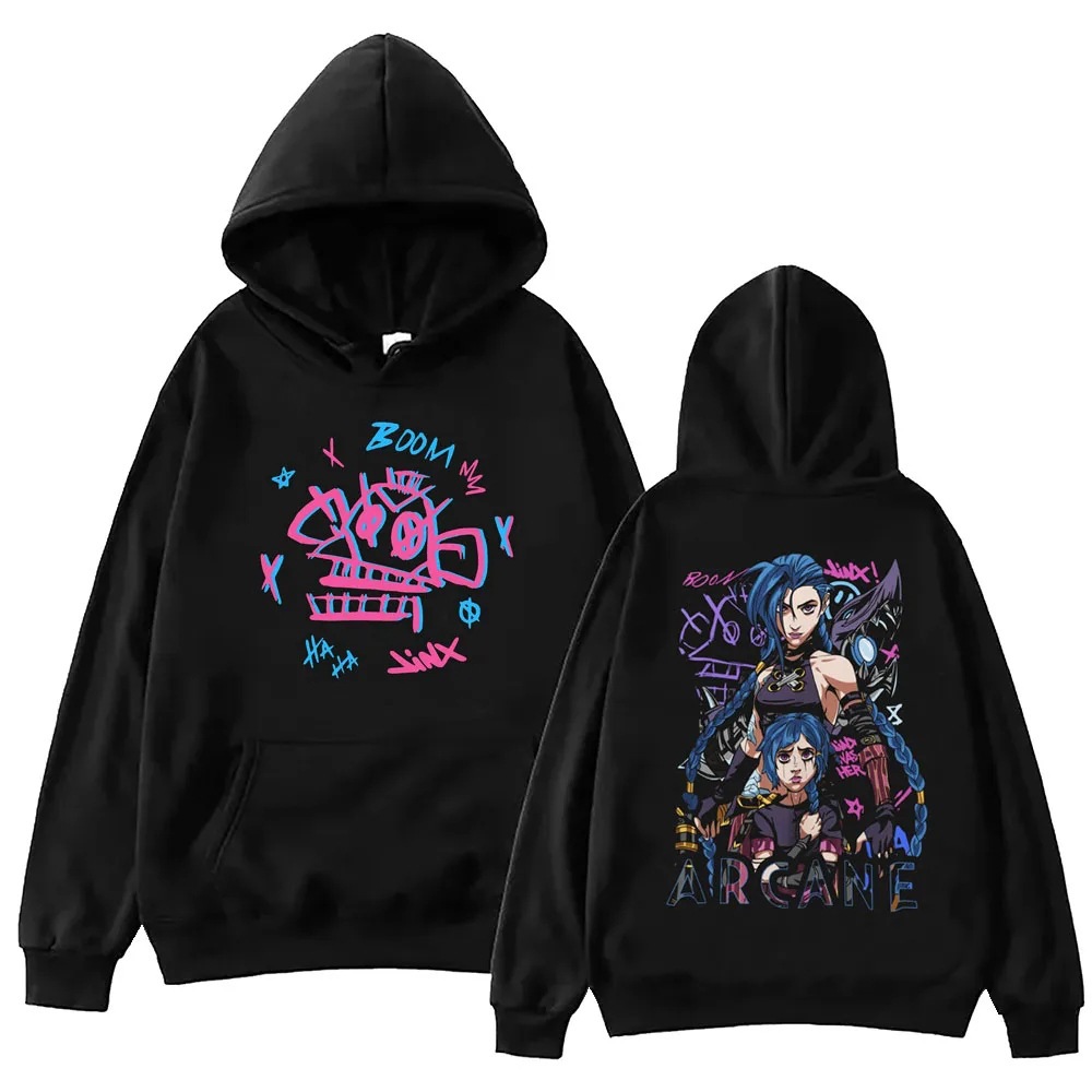 Hot GAME Anime Arcane Hoodie Harajuku Hip Hop Pullover Tops